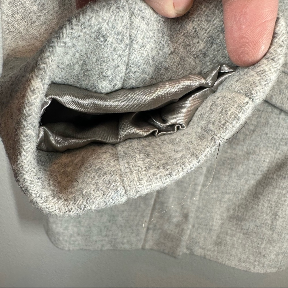J.CREW Women's 6 Cocoon Light Grey Italian Wool Stadium Cloth Long Full Zip Coat - Picture 11 of 14
